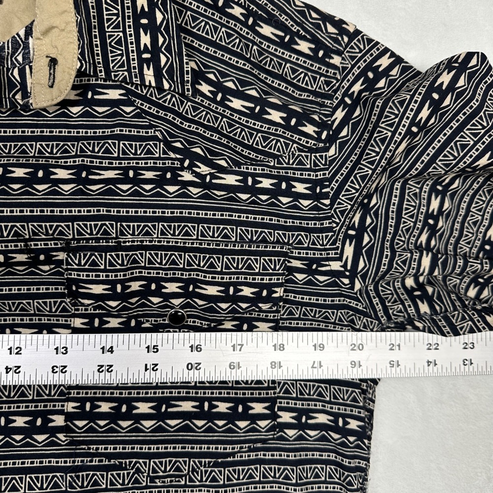 ROPER Pearl Snap Aztec Tribal Print Men's Medium Long Sleeve Button Down Shirt - Picture 10 of 13
